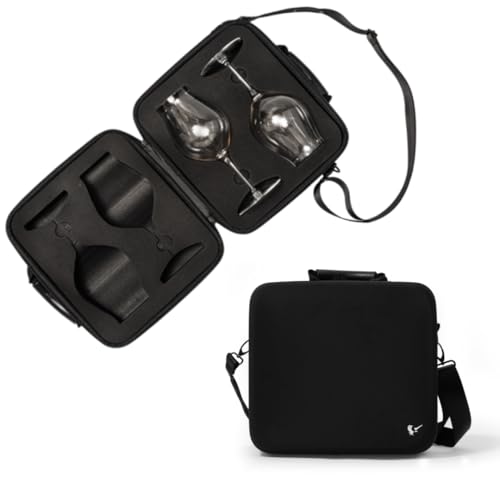 VINOPIE 2pcs Wine Glass Carrying Case Holder Carrier – Durable Travel Case with EVA Foam Inserts, Fits Riedel Performance Pinot Noir (Glasses Not Included)