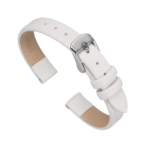 Image of sourcing map White Genuine Leather Band 10mm Watch Strap for Men Women
