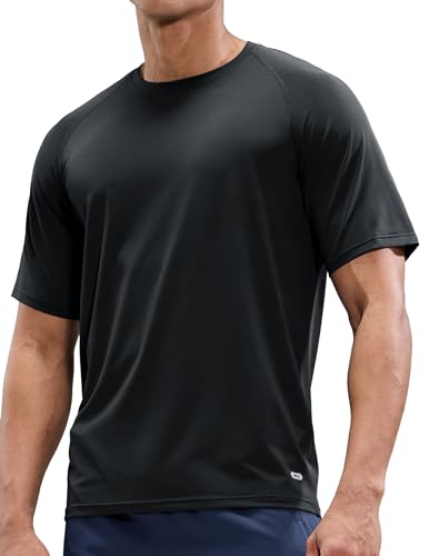 MIER Men's Dry Fit Workout T-Shirts Athletic Running Tee Short Sleeve Crew Neck Gym Tops, Polyester, Moisture Wicking