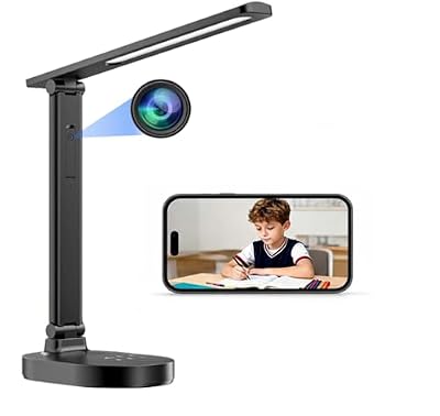 SUJTKZL Smart WiFi Baby Monitor with Camera, Eye-Care Desk Lamp with 5 Brightness, Baby Monitors 2k HD, 2-Way Talk, 2.4 GHz Motion Detection Indoor Camera for Baby/Elderly/Pet