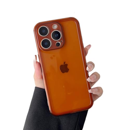 ZTOFERA Case for iPhone 16 Pro Max 6.9 inch,Clear Soft Silicone Bumper Protective Retro Color Transparent Case - Brown