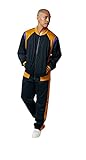 STACY ADAMS Men’s 2pc Mesh Sport-Casual Zip Tracksuit (as1, alpha, 4x_l, regular, regular, BLACK/GOLD/PURPLE)