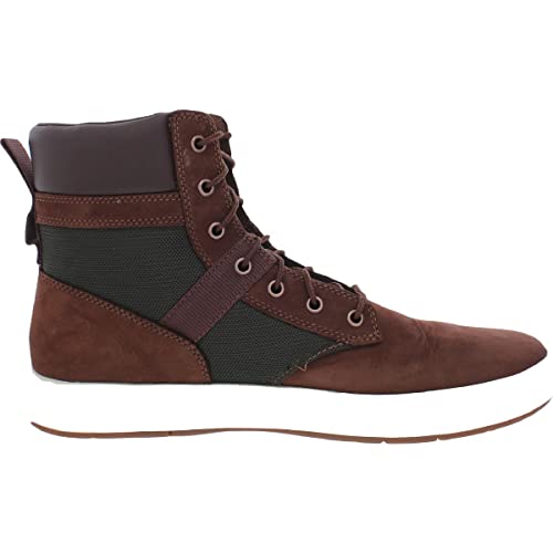 Timberland Davis Square Leather And Fabric Boot Dark Brown Nubuck 10 D (M) #TOP8
