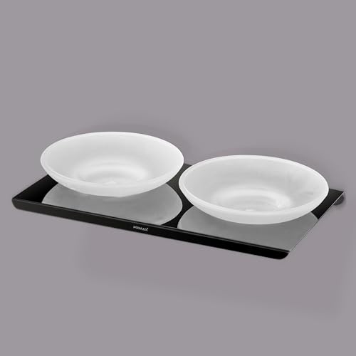 Image of Plantex (Primax) Stainless Steel Double Soap Holder for Bathroom /Soap Stand /Wall Mounted Soap Holder /Bathroom Accessories - (Black-Chrome)