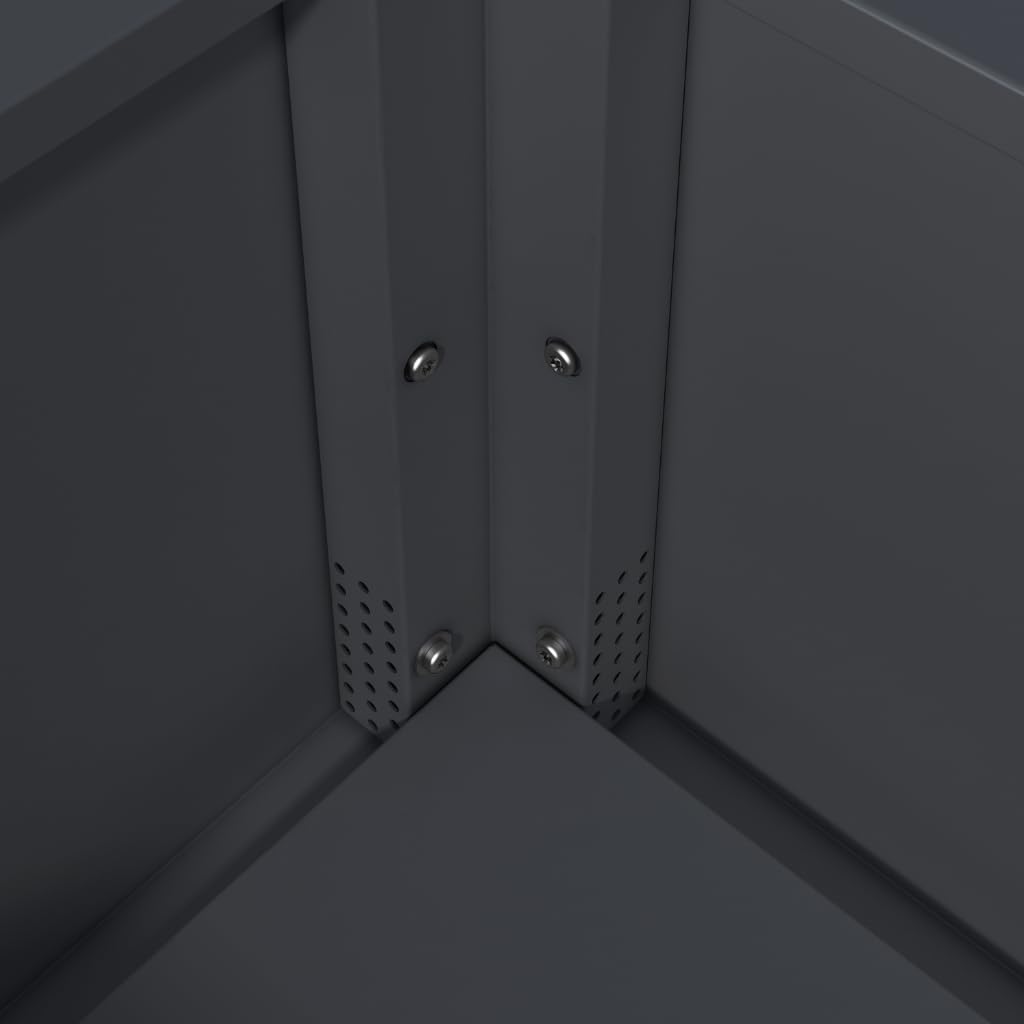 Armoire de Jardin 100cm avec Jardinière Intégrée, Gris Anthracite | Acier Galvanisé, Rangement Extérieur