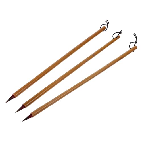 BESTonZON Pinceles de Caligrafía China para Estudiantes 3 Piezas Pinceles para Escritura y Dibujo de Caligrafía Tamaño Pequeño Pelo Suave y Flexible Adecuado para Práctica y Pintura