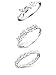 925 Sterling Silver set of 3 Braided, Love, Flowers Above Knuckle Ring Mid Finger Top