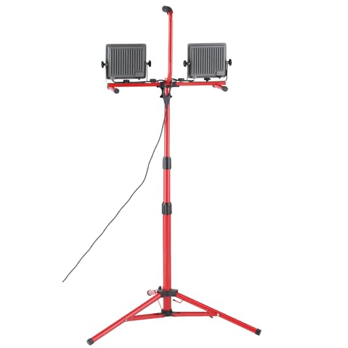 VEVOR LED Work Light with Stand, 2PCS 10000 Lumen Dual-head LED Work Light with 27.6"-68.1" Adjustable and Foldable Tripod Stand, IP65 Waterproofed LED Tripod Work Light, with 5000 K Color Temperature by VEVOR - Image 9