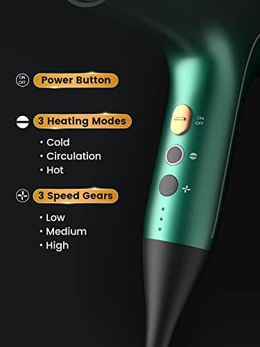 Slopehill Hair Dryer Fast Drying, Professional Ionic Blow Dryer Low Noise, Overheat Protection, Controlled Styling, Oxy Active, 2 Magnetic Attachments, Powerful For Salon, Travel #TOP3