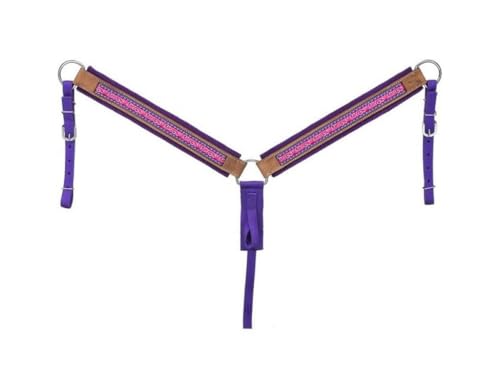 Tough 1 Printed Nylon Breastcollar Purple Tooled