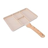 Sxhlseller Antihaftbeschichtete Grillpfanne, 4-teilige Geteilte Grillpfanne Zum Frühstück mit Maifan-Steinbeschichtung, Leicht zu Reinigendes Kochgeschirr aus Aluminiumlegierung für