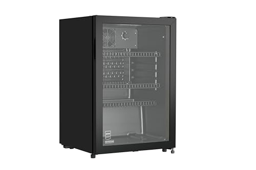 METRO Professional Réfrigérateur à boissons GSC2125B, métal/verre, 54.5 x 54 x 84 cm, 118 L, refroidissement statique par air, avec serrure, noir