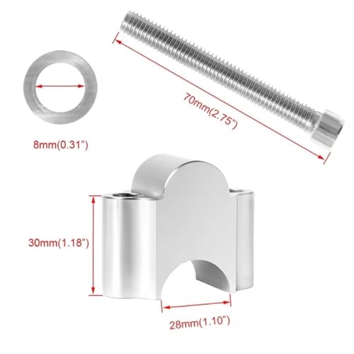 Riser de guidon moto universel 22mm et 28mm pour collier de serrage WR250F