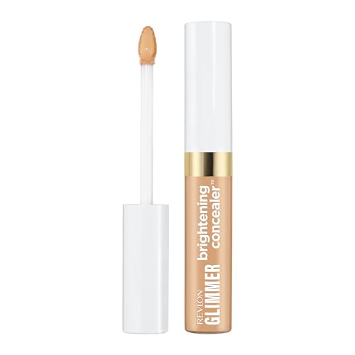 Revlon Glimmer Brightening Concealer, Anti Cernes illuminateur, Couvrance légère, Vitamine C, Caféine et Stévioside, Sans transfert, Tenue 24h, 135, 9 ml