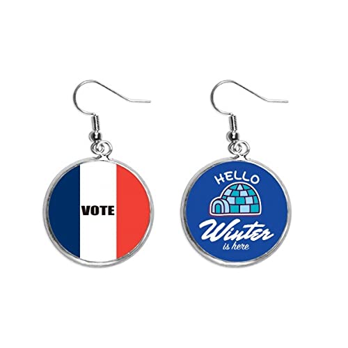 Pendientes Francia bandera joyeria de invierno gota para elecciones
