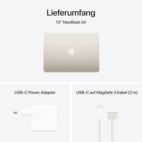 Apple MacBook Air (13", Apple M4 Chip mit 10‑Core CPU und 8‑Core GPU, 16GB Gemeinsamer Arbeitsspeicher, 256 GB) - Polarstern – Ansicht 6