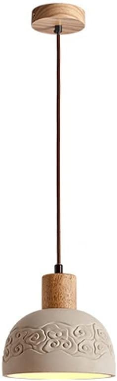 Chandelier en ciment et bois noble, luminaire de plafond haut de gamme