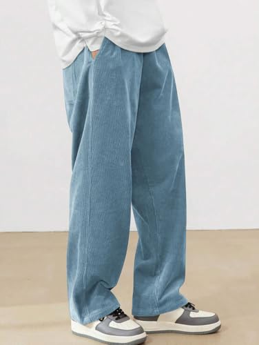 Image of ZAFUL Men's Corduroy Straight Leg Loose Fit Casual Pants