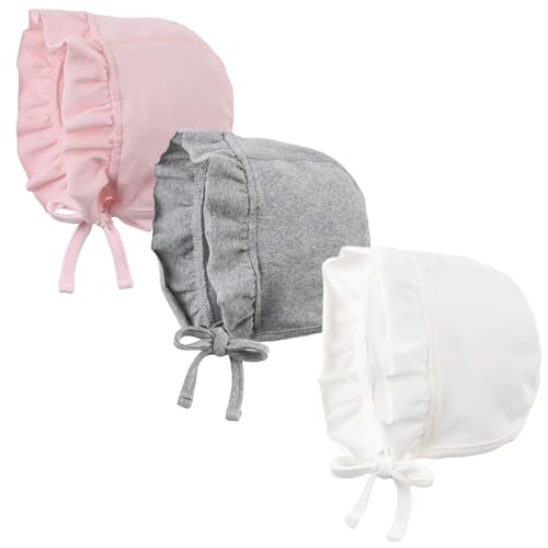 Image of Lovely Baby Girl Hospital Hat Soft Cotton Newborn Beanie Winter Baby Hats for Infant Girls