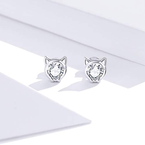 Boucles d'oreilles chat d'exception en argent sterling 925, bijoux de joaillerie