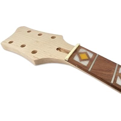 Maple Guitar Neck, 24.75 Scale Electric Guitar Neck 24 Fret with Rosewood Fingerboard - Bolt-On Heel Soild Wood