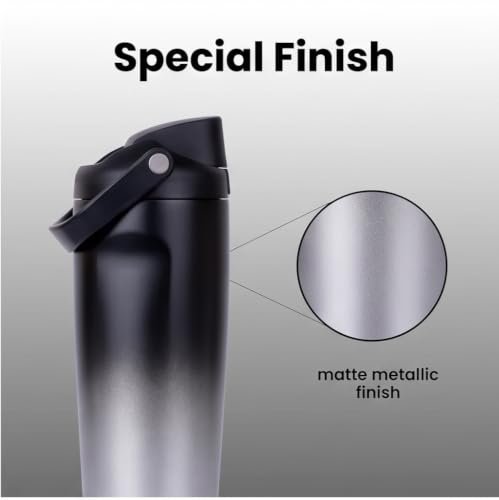 Image of Personalised with Your Name, 1200ml Tumbler with Straw - Handle - Stainless Steel Double Wall Insulated Cup | Leakproof Sipper Mug for Hot - Cold Drinks | Coffee - Water Tumbler (OWLA Stone)