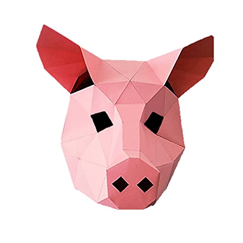 (ST TS) お面 仮面 動物 アニマル ペーパークラフト ハロウィン パーティー コスプレ 仮装 インスタ リモート (06 ブタ)
