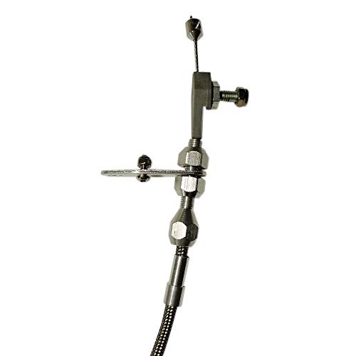 For All Ford C6 C-6 Transmission Kick Down Cable Kit, Stainless Braided Polished Transmission Detent Kickdown Trans Wiring Kit #TOP3