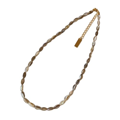 Xisulay Collar de Piedra con cáscara Collar Colgante de Mariposa de Mariposa platada de Cobre Collar de Longitud de Longitud Ajustable para Mujeres. B