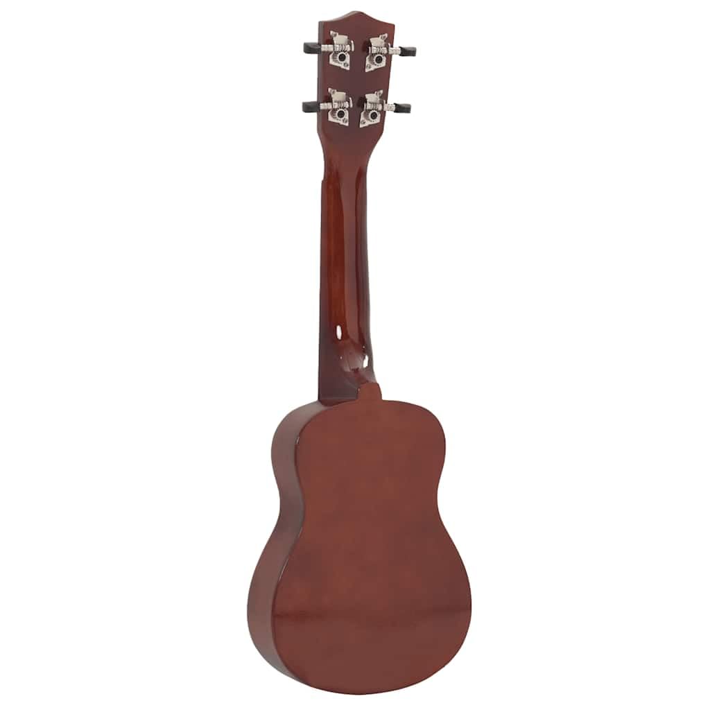 Sopran Ukulele Set für Kinder mit Tasche aus dunklem Lindenholz 21 Zoll, inklusive 2 Plektren, Griffbrett und Steg, ideal für Anfänger, Konzert und Orchester
