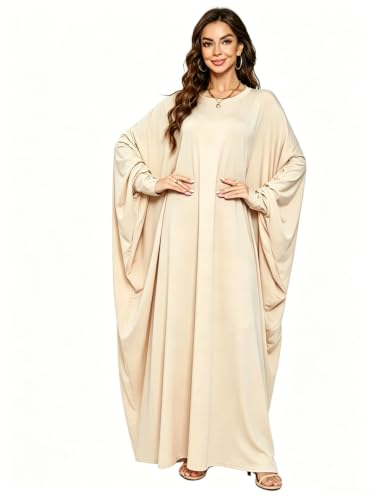 Image of Boedaty Women Soft Muslim Prayer Dress Abaya Islamic Ramadan Full of Elasticity Garment Dubai Robe