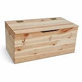 MA MAISON Baule Cassapanca Contenitore Rettangolare 100X40X50h CM - con Venature, Apertura...