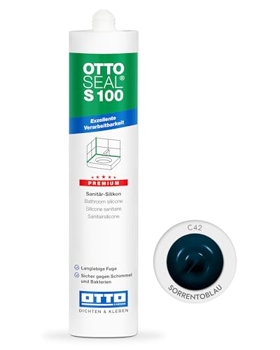 OTTOSEAL S 100 Premium-Sanitär-Silikon 300ml C42 sorrentoblau – Sicher gegen Schimmel & Ideal für Bad, Küche & Wohnbereich – Hervorragend Glätt- & Modellierbar OTTOSEAL S 100 Premium-Sanitär-Silikon 300ml C42 sorrentoblau – Sicher gegen Schimmel & Ideal für Bad, Küche & Wohnbereich – Hervorragend Glätt- & Modellierbar