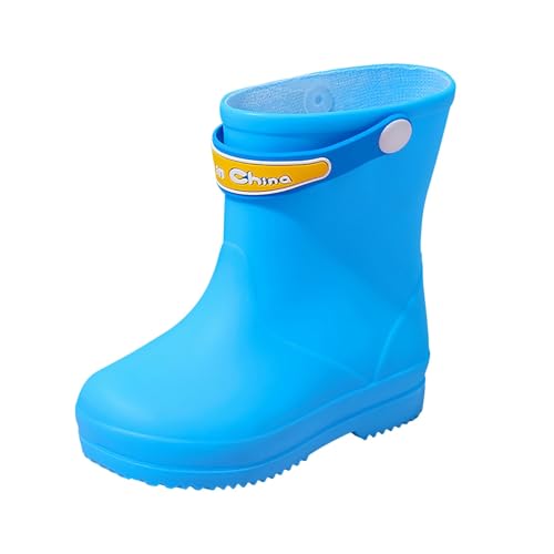 IWIHMIV Toddler Rain Boots Non Slip Rubber Water Shoes for Girls and Boys Lightweight Rainboots with Easy-On Handles