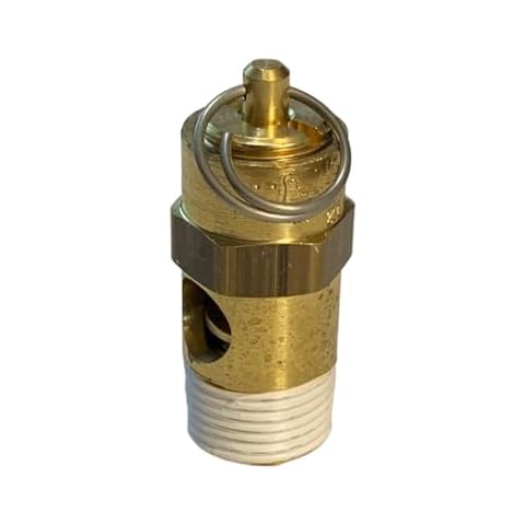Sellerocity American Made ASME Air Compressor Brass Safety Valve 3/8 NPT Size (3/8 NPT Thread Diameter Measures 5/8"), 190 PSI, 165 CFM Cover