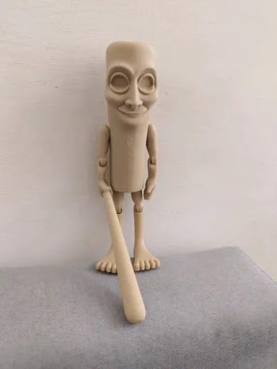 Beoals Tung Tung Tung Sahur Action Figure | 6-Inch Meme Toy | Italian Brainrot Collectible | 3D Printed Articulated Model with Bat | Funny Viral Figurine Gift | Brown (Pack of 1) 4