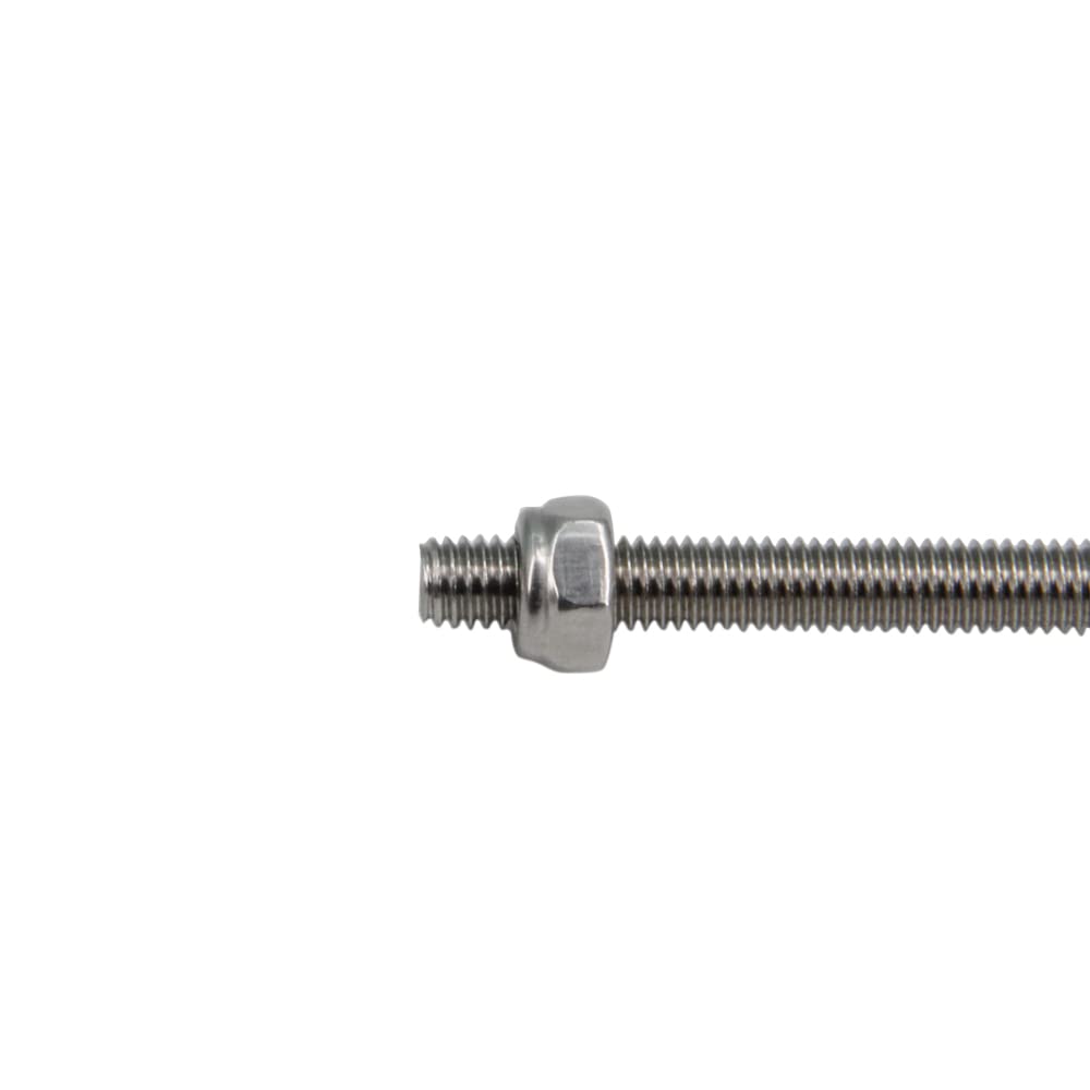 Yeebyee M6 x 250mm 304 Stainless Steel Fully Threaded Rod, Right Hand Threads 1mm Pitch with 20pcs Lock Nuts, 10pcs/Pack - Image 3