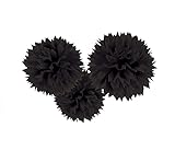 Sweet and Stylish Hanging Fluffy Balls Party Decoration, Black, Paper , 16