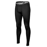 Orivastine Boys Compression Pants, Youth Athletic Leggings Base Layer for Basketball Football Running, Quick Dry Spandex Sports Tights Black