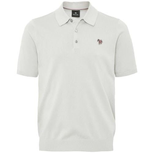 PS Paul Smith Mens Sweater SS Polo Zeb Bad Grey
