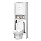 HOMEFORT Wood Over The Toilet Storage Cabinet, Freestanding Bathroom Spacesaver, Above Toilet...