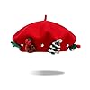 TAGVO Noël Beret en Laine Femme Chapeau Béret Français Vintage Béret Classique Automne Printemps Hiver Chapeau Thème Noël Déguisement