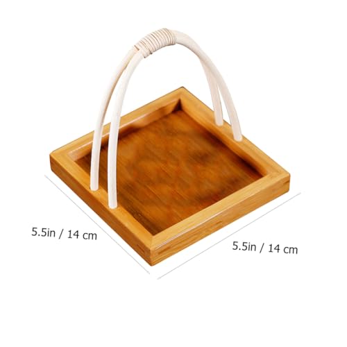 Plato para sushi de bambú con asa estilo japonés miniatura 2