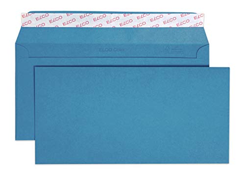 Elco 18833.33 Color Box mit Deckel und 250 Briefumschläge/Versandtasche, Haftklebeverschluss, C5/6 DL, 100g, königsblau, Fenster: nein