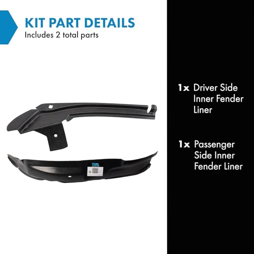 Image of TRQ Inner Fender Liner Set Compatible with 2004-2005 Ford E-350 Club Wagon 2004-2007 E-350 Super Duty E-450 Super Duty FO1248145 FO1251109