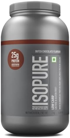 Isopure Whey Protein Isolate Powder With Vitamins For Immune Support & Biotine- 4.40 Lbs,2 Kg (Dutch Choc),Lactose-Free,Gluten-Free,Veg Protein For Men & Women. Offer Pack.,62 Servings