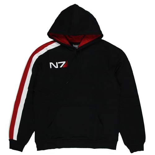 Mass Effect Men's N7 Logo Embroidered Gamer Pullover Hoodie2