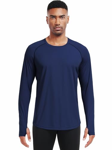 CADMUS Men's Hiking Workout Shirts, UPF 50+, Thumb Holes, Rash Guard,Fishing,Running, Athletic Long Sleeve,1 or 4 Packs4