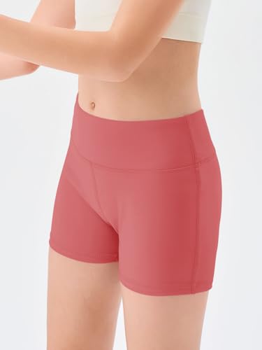 Image of Haloumoning Girls Athletic Shorts Kids High Waisted Yoga Dance Biker Shorts Comfy Gymnastics Shorts 5-14Y