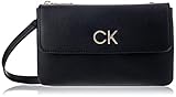 Calvin Klein Damen Dbl Xbody W/Flap RE-Lock, Ck Black, One Size